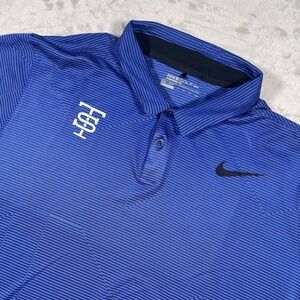 Nike Golf Standard Fit Polo Shirt Mens XXL‎ Short Sleeve Dri-Fit Blue Striped